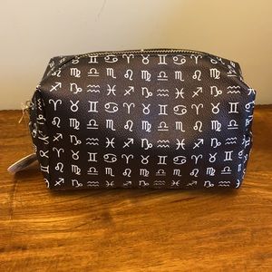 NWT Imoshion Astrology Zodiac Cosmetic Bag Gold Zip Pouch 10x7